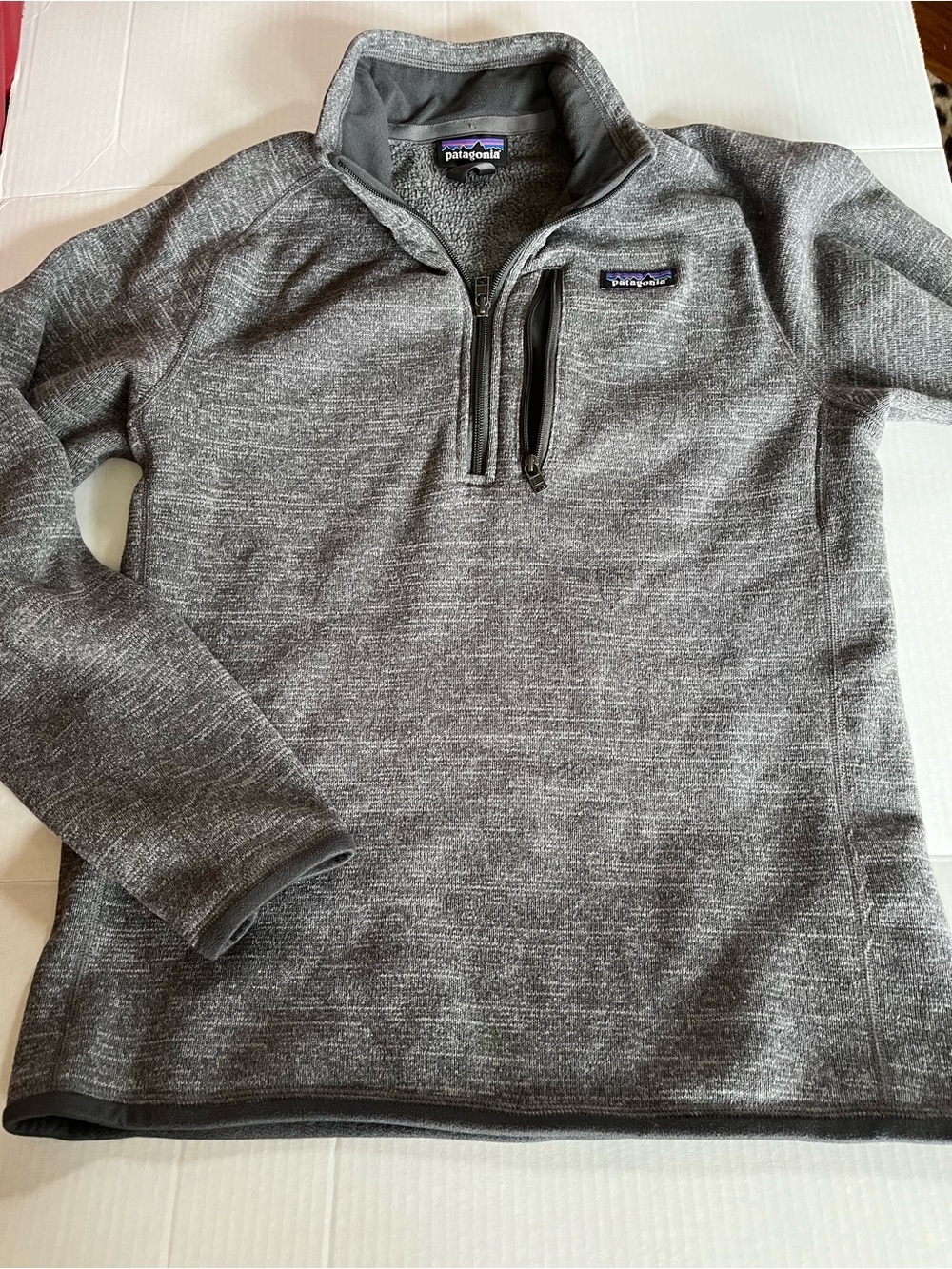 Patagonia Gray Sherpa Fleece Jacket Women Size Small Fall Comfort 1/2 Zip - Picture 6 of 6